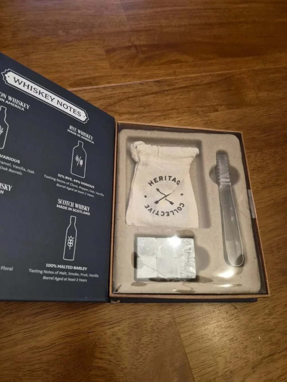 Whiskey Stone Chill Set  NEW Brand: Hammer + Axe 6 stones, tongs, bag